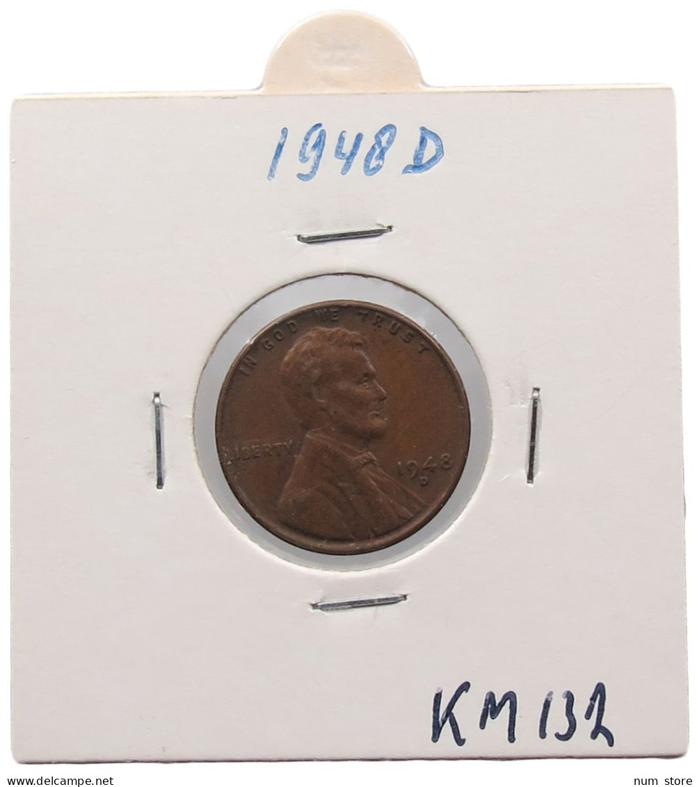 UNITED STATES OF AMERICA CENT 1948 D LINCOLN #alb072 0133 - 1909-1958: Lincoln, Wheat Ears Reverse