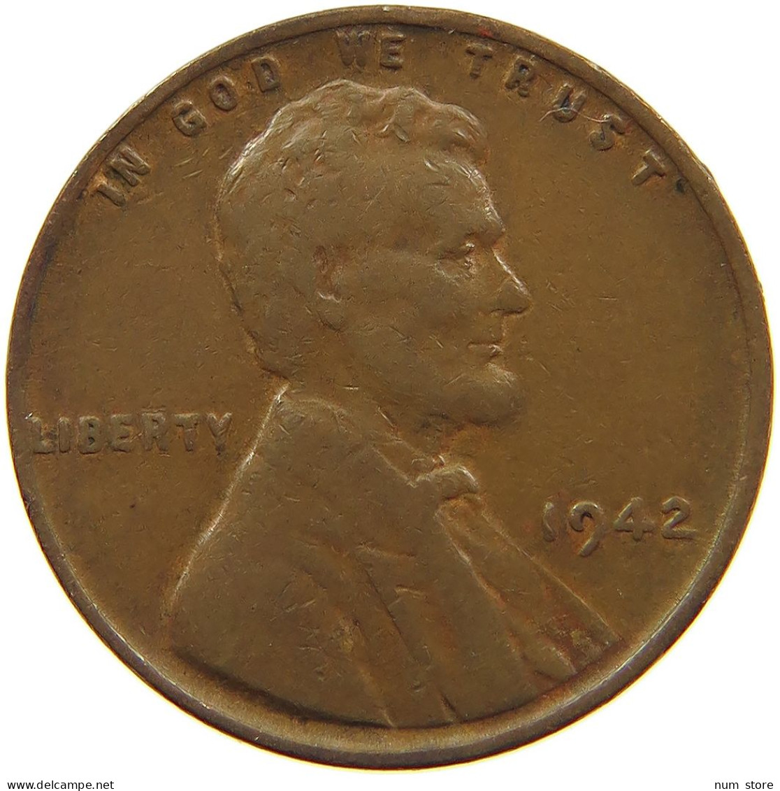 UNITED STATES OF AMERICA CENT 1942 LINCOLN #s091 0267 - 1909-1958: Lincoln, Wheat Ears Reverse