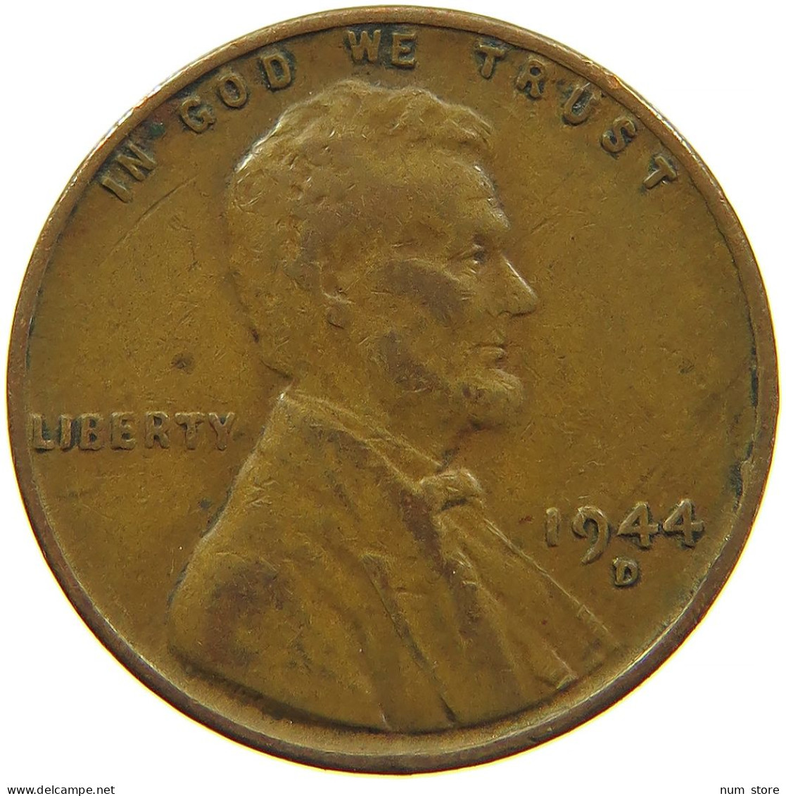 UNITED STATES OF AMERICA CENT 1944 D LINCOLN #s091 0315 - 1909-1958: Lincoln, Wheat Ears Reverse