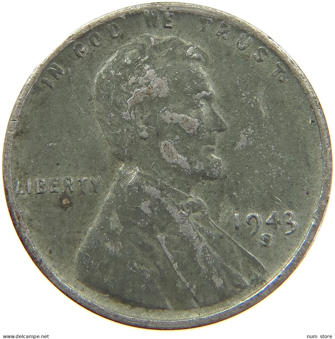 UNITED STATES OF AMERICA CENT 1943 S LINCOLN #s093 0037 - 1909-1958: Lincoln, Wheat Ears Reverse