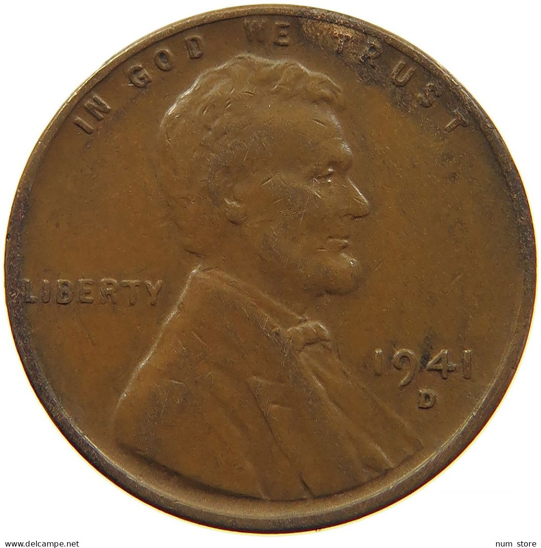 UNITED STATES OF AMERICA CENT 1941 D LINCOLN #s091 0271 - 1909-1958: Lincoln, Wheat Ears Reverse