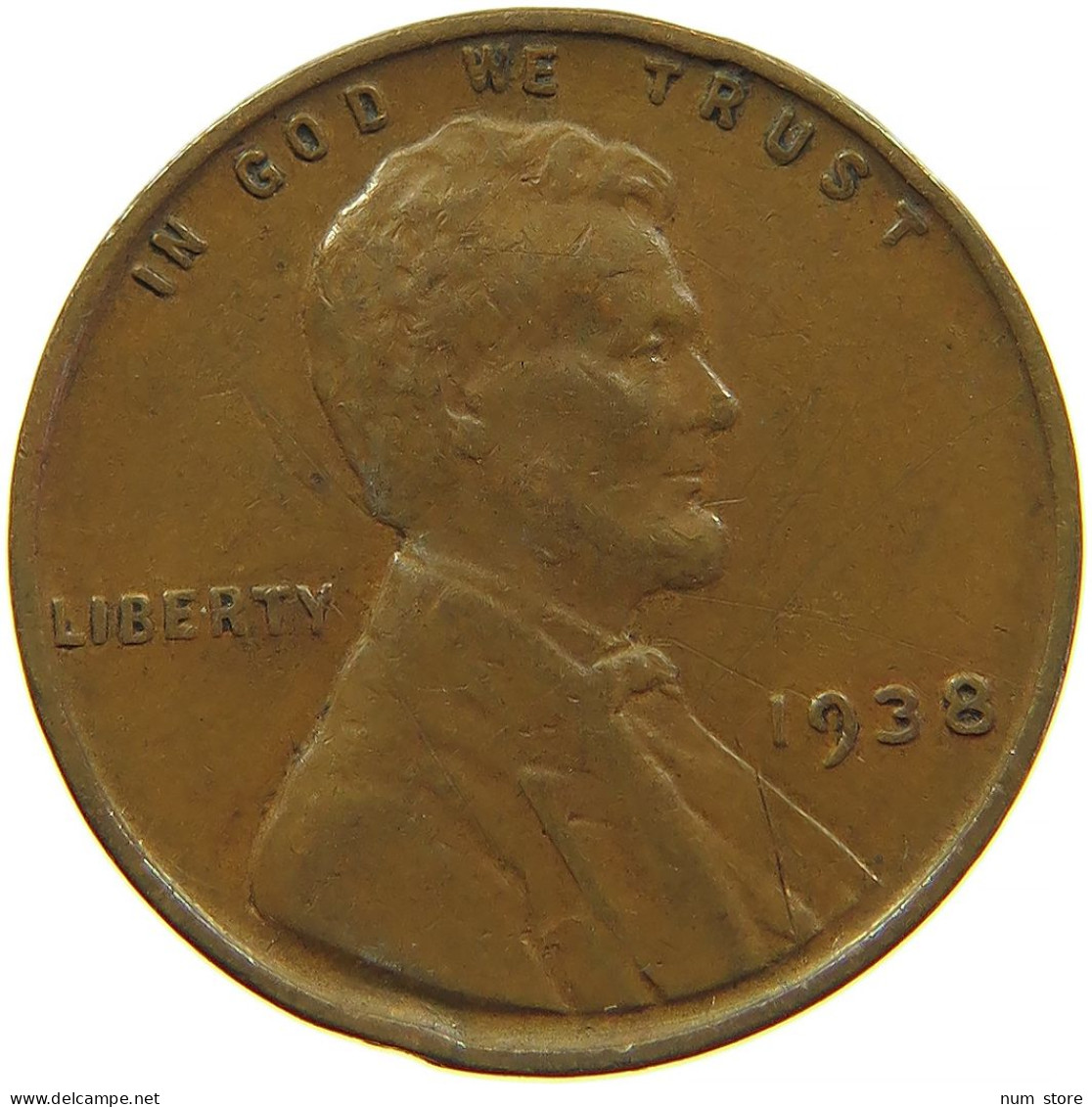 UNITED STATES OF AMERICA CENT 1938 LINCOLN #s091 0307 - 1909-1958: Lincoln, Wheat Ears Reverse