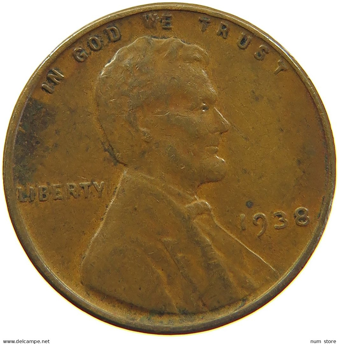 UNITED STATES OF AMERICA CENT 1938 LINCOLN #s091 0319 - 1909-1958: Lincoln, Wheat Ears Reverse