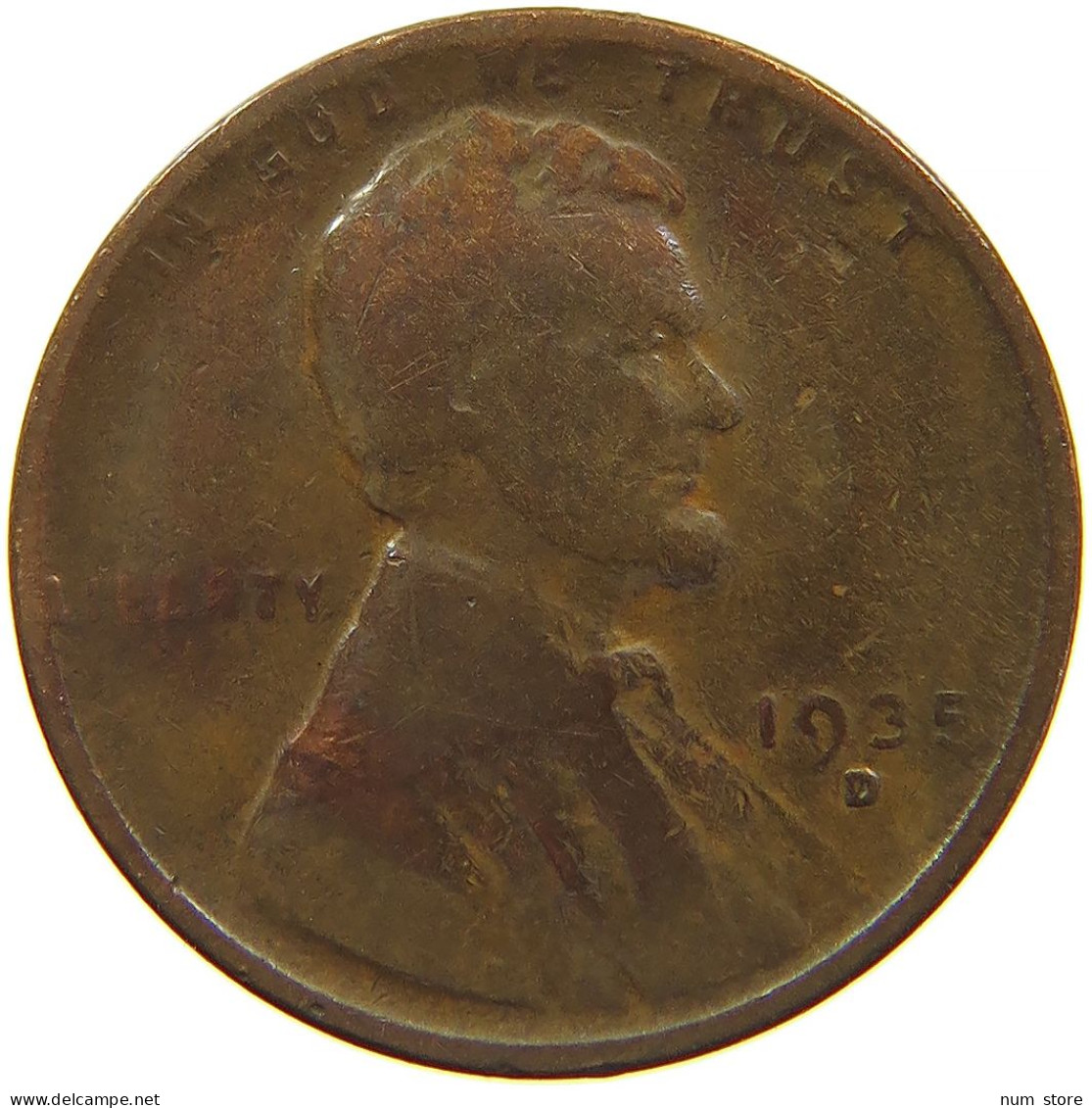 UNITED STATES OF AMERICA CENT 1935 D LINCOLN #s091 0283 - 1909-1958: Lincoln, Wheat Ears Reverse