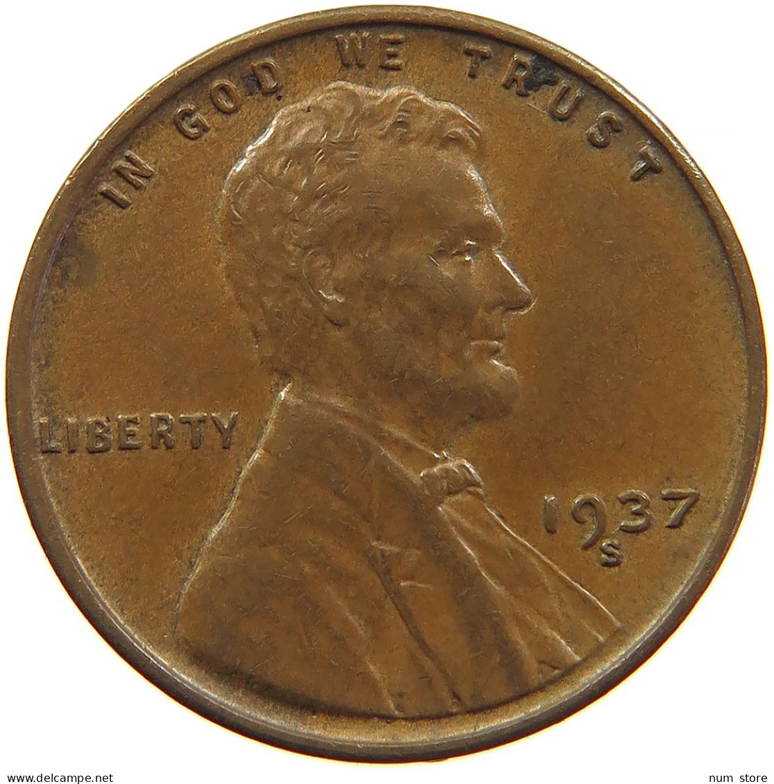 UNITED STATES OF AMERICA CENT 1937 S LINCOLN #s091 0269 - 1909-1958: Lincoln, Wheat Ears Reverse