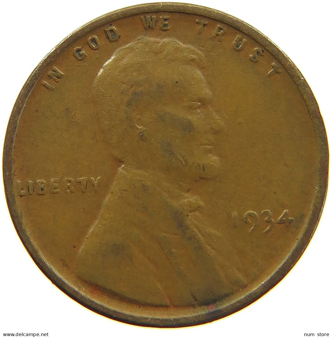 UNITED STATES OF AMERICA CENT 1934 LINCOLN #s091 0355 - 1909-1958: Lincoln, Wheat Ears Reverse