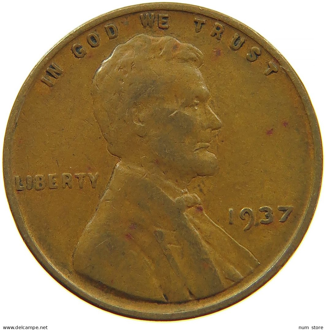 UNITED STATES OF AMERICA CENT 1937 LINCOLN #s091 0333 - 1909-1958: Lincoln, Wheat Ears Reverse