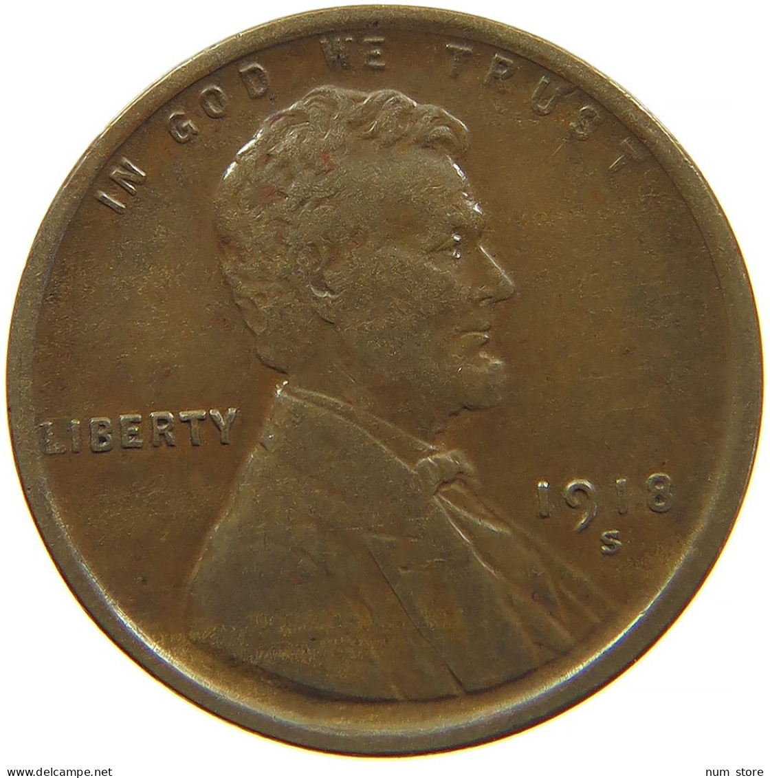 UNITED STATES OF AMERICA CENT 1918 S LINCOLN #s091 0281 - 1909-1958: Lincoln, Wheat Ears Reverse