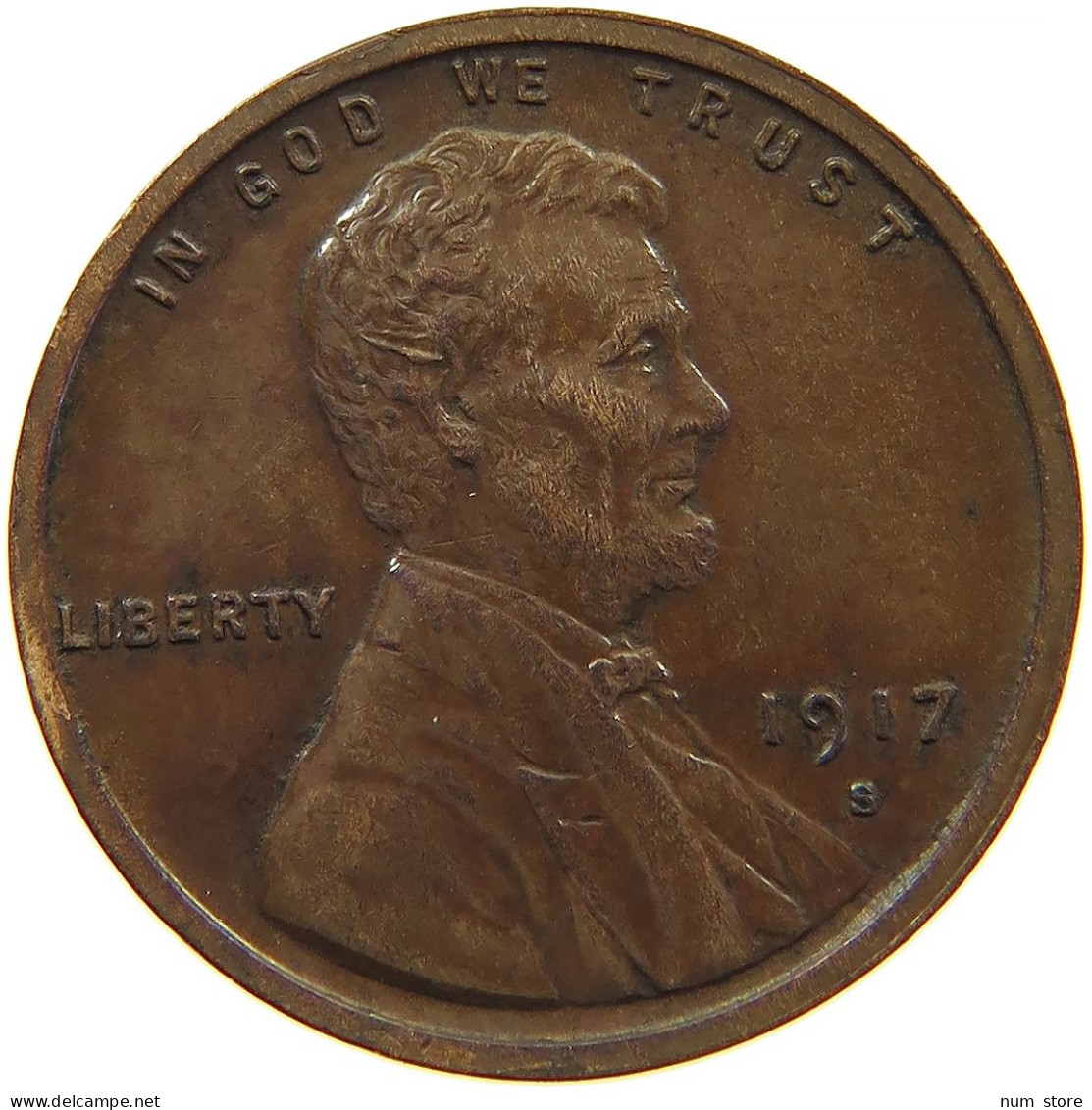 UNITED STATES OF AMERICA CENT 1917 S LINCOLN #s091 0261 - 1909-1958: Lincoln, Wheat Ears Reverse