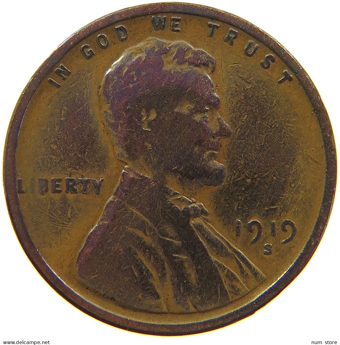 UNITED STATES OF AMERICA CENT 1919 S LINCOLN #s091 0327 - 1909-1958: Lincoln, Wheat Ears Reverse