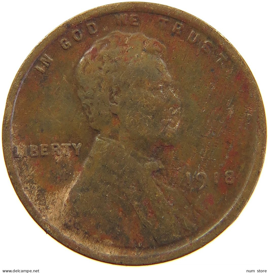 UNITED STATES OF AMERICA CENT 1918 #s100 0425 - 1909-1958: Lincoln, Wheat Ears Reverse