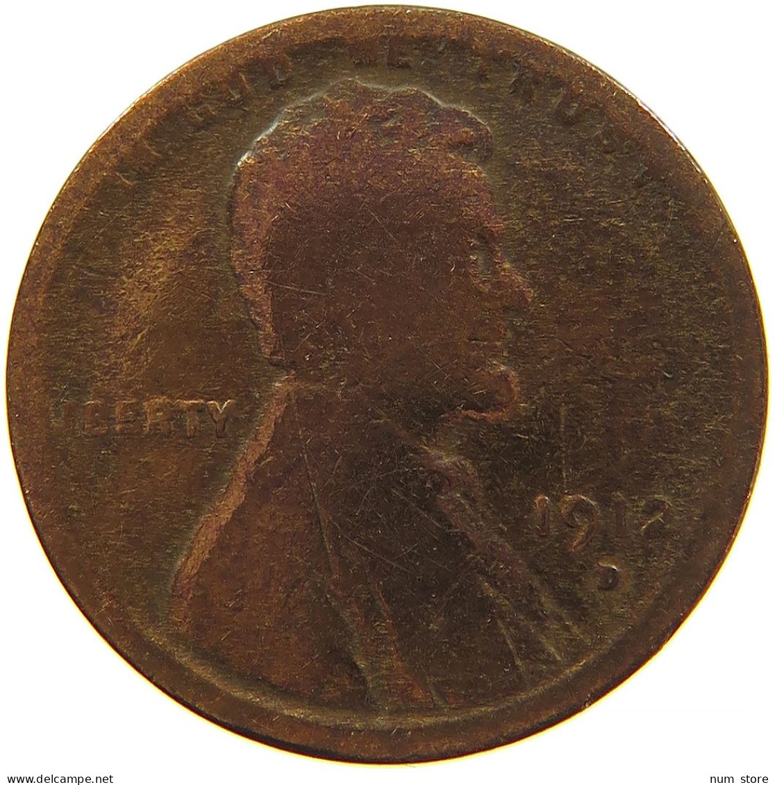 UNITED STATES OF AMERICA CENT 1912 D LINCOLN #s091 0313 - 1909-1958: Lincoln, Wheat Ears Reverse