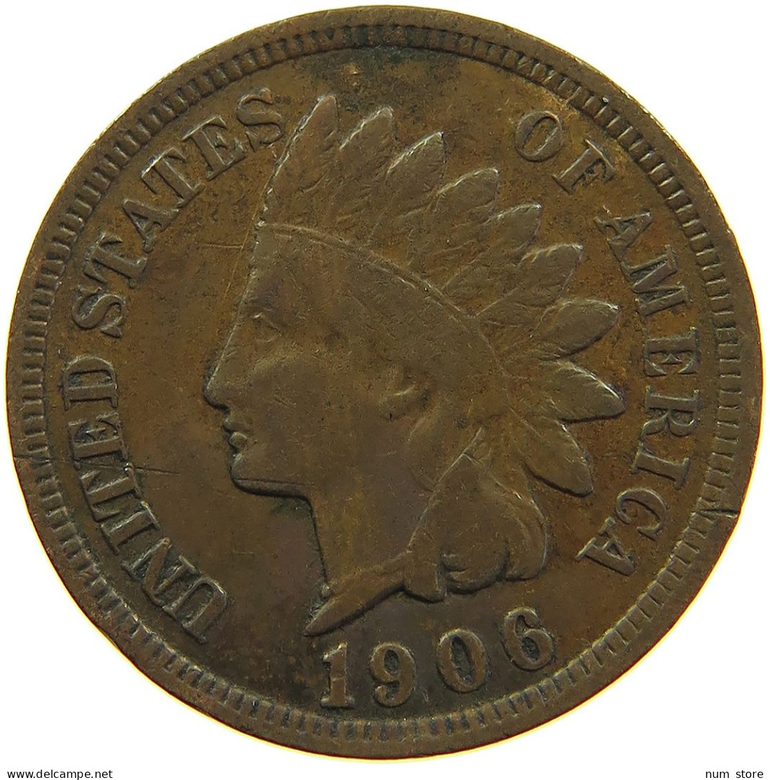 UNITED STATES OF AMERICA CENT 1906 INDIAN HEAD #s091 0379 - 1859-1909: Indian Head