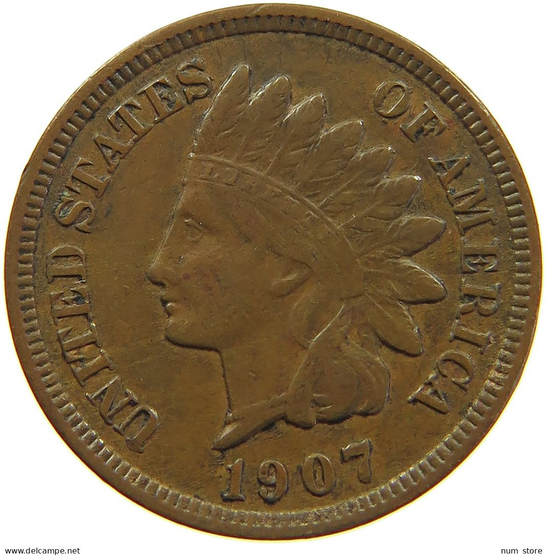 UNITED STATES OF AMERICA CENT 1907 INDIAN HEAD #s091 0369 - 1859-1909: Indian Head