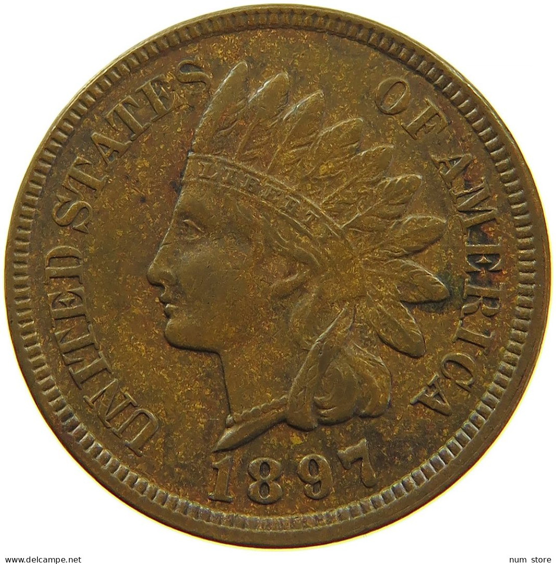 UNITED STATES OF AMERICA CENT 1897 INDIAN HEAD #s091 0377 - 1859-1909: Indian Head