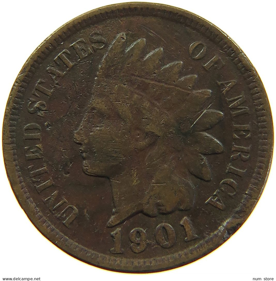 UNITED STATES OF AMERICA CENT 1901 INDIAN HEAD #s091 0365 - 1859-1909: Indian Head