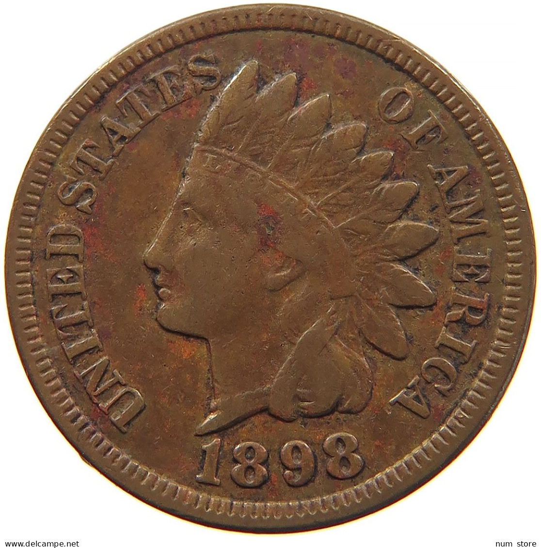 UNITED STATES OF AMERICA CENT 1898 INDIAN HEAD #s096 0099 - 1859-1909: Indian Head