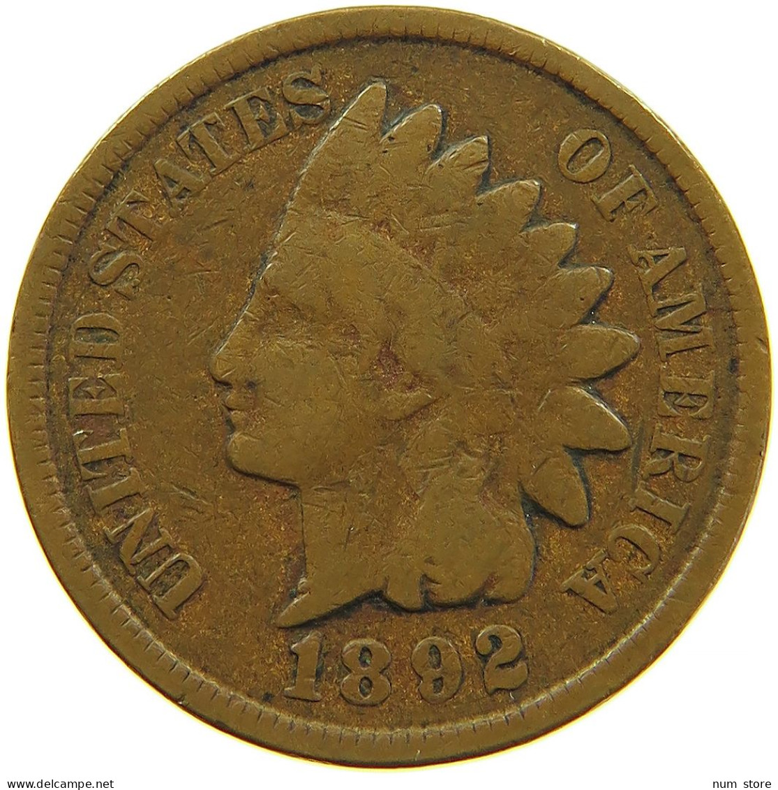 UNITED STATES OF AMERICA CENT 1892 INDIAN HEAD #s091 0375 - 1859-1909: Indian Head