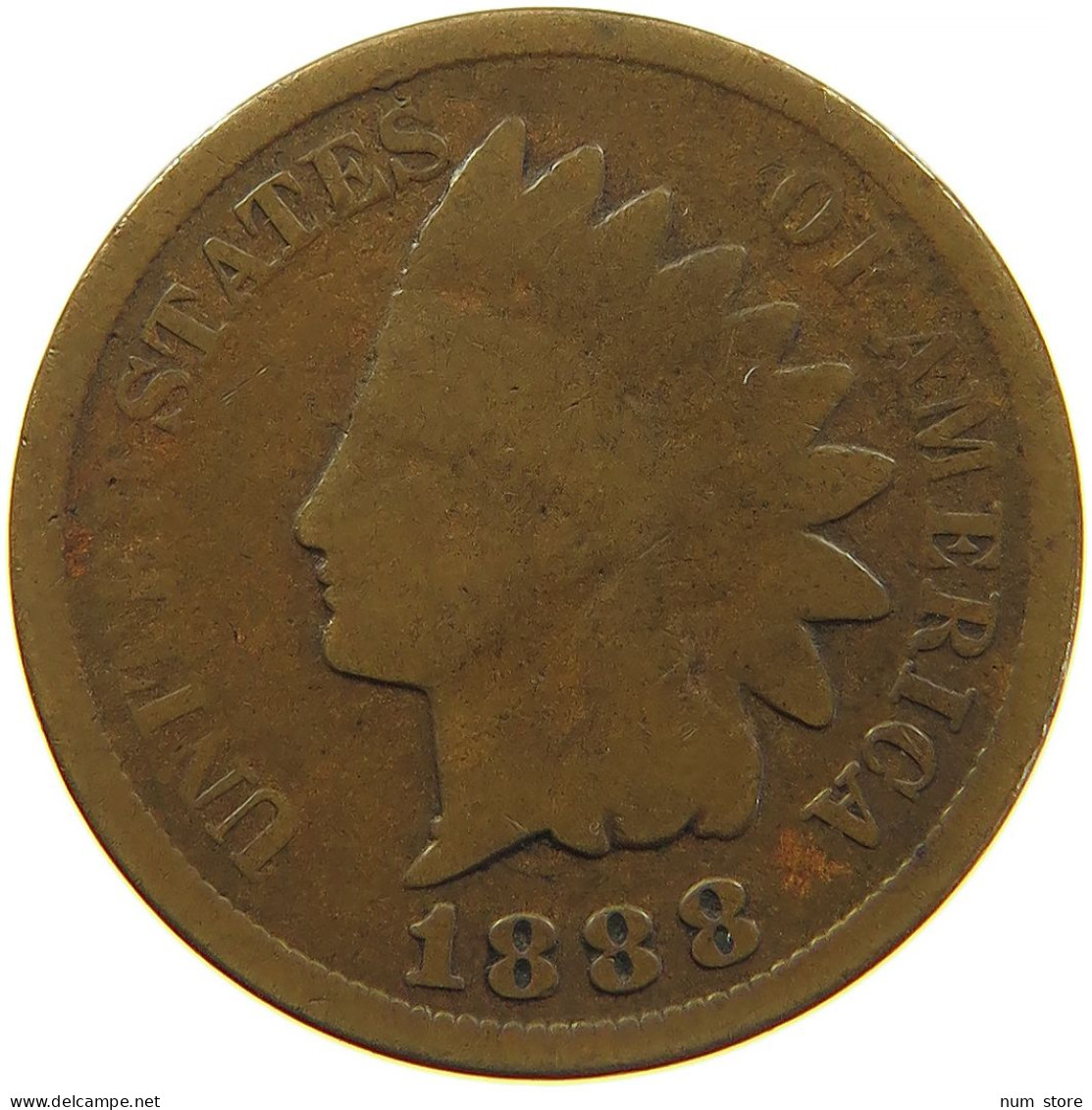 UNITED STATES OF AMERICA CENT 1888 INDIAN HEAD #s091 0361 - 1859-1909: Indian Head