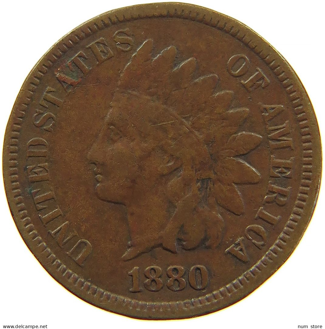 UNITED STATES OF AMERICA CENT 1880 INDIAN HEAD #s091 0399 - 1859-1909: Indian Head