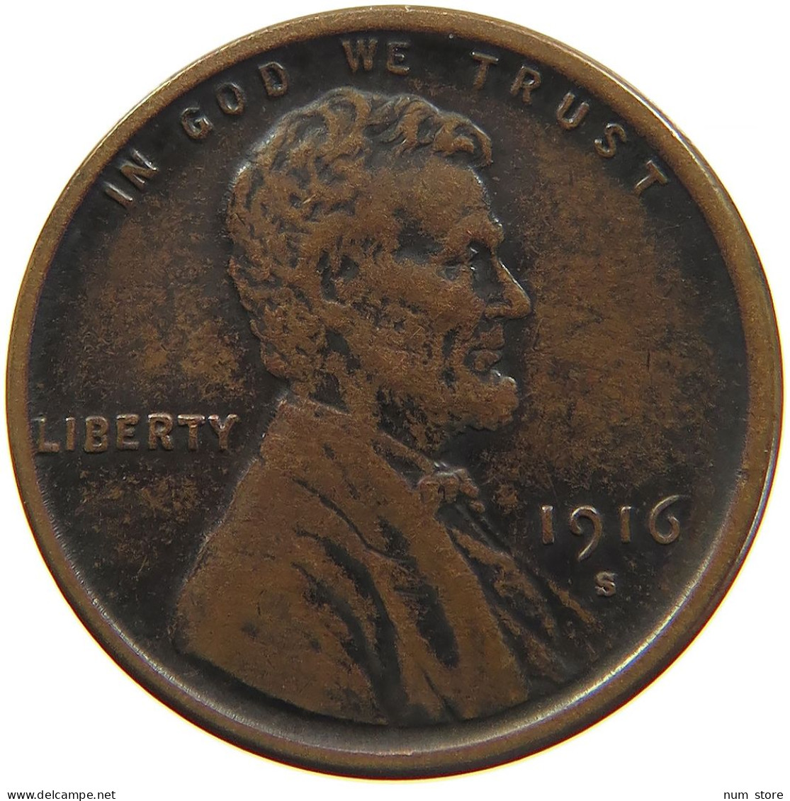 UNITED STATES OF AMERICA CENT 1916 S LINCOLN #s091 0263 - 1909-1958: Lincoln, Wheat Ears Reverse