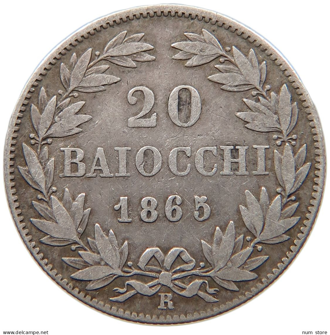 VATICAN 20 BAIOCCHI 1865 #s099 0075 - Vaticano