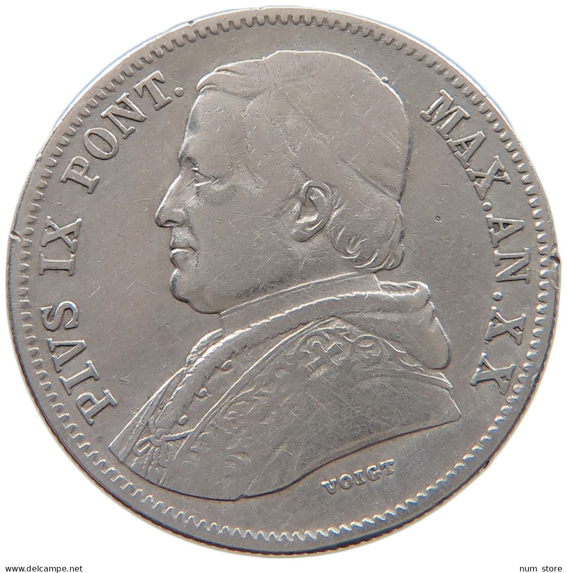 VATICAN 20 BAIOCCHI 1865 R Pius IX. 1846-1878. #s101 0367 - Vaticano