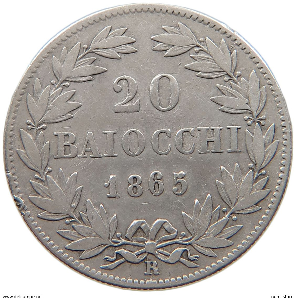 VATICAN 20 BAIOCCHI 1865 R Pius IX. 1846-1878. #s101 0367 - Vaticano