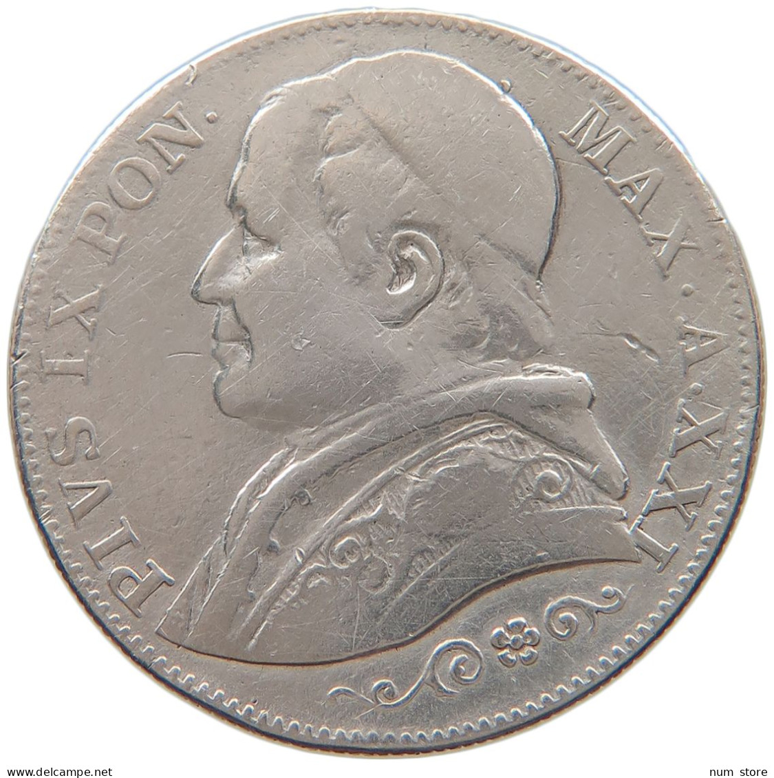VATICAN 2 LIRE 1866 R Pius IX. 1846-1878. #s101 0421 - Vaticano