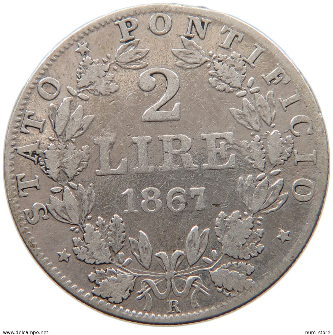 VATICAN 2 LIRE 1867 R #s099 0063 - Vaticano