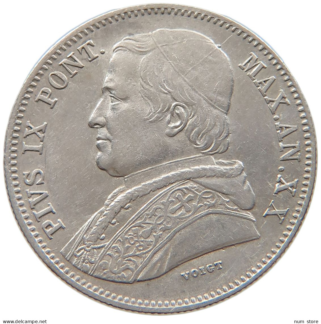 VATICAN 20 BAIOCCHI 1865 R Pius IX. 1846-1878. #s101 0371 - Vaticano