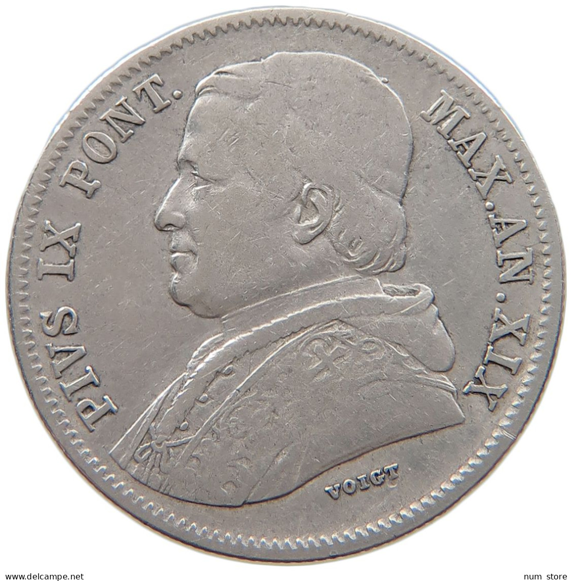 VATICAN 20 BAIOCCHI 1865 R Pius IX. 1846-1878. #s101 0361 - Vaticano