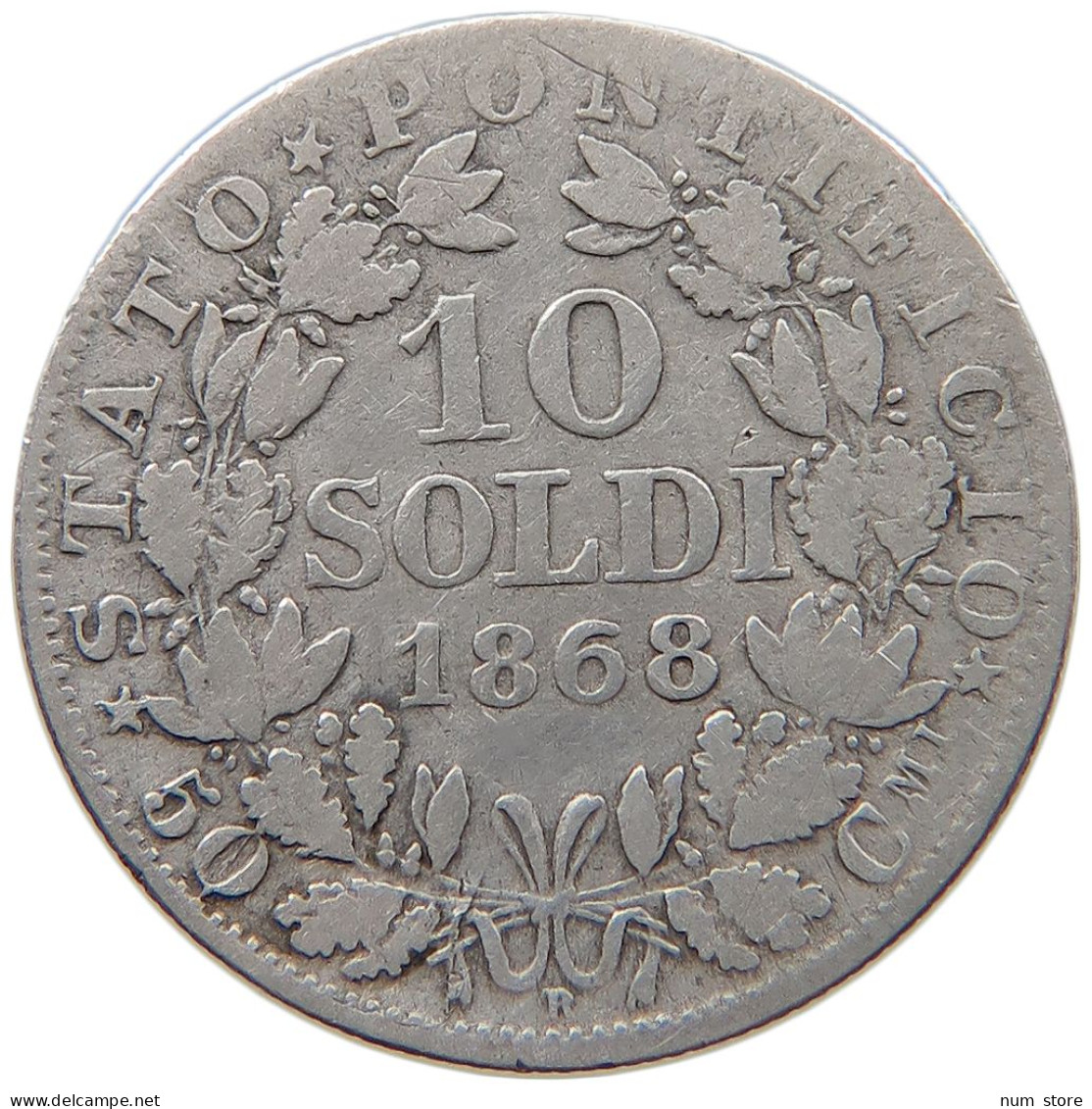 VATICAN 10 SOLDI 1868 Pius IX. 1846-1878. #s101 0097 - Vaticano