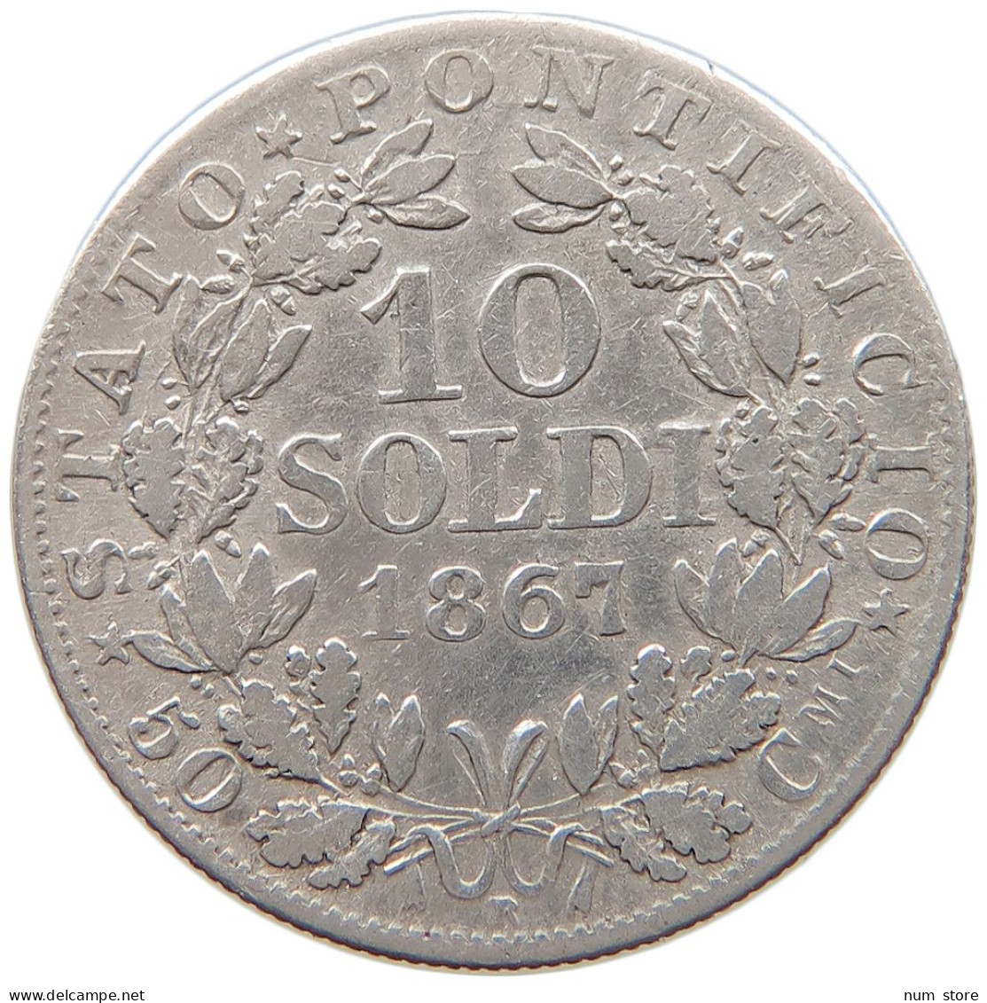 VATICAN 10 SOLDI 1867 Pius IX. 1846-1878. #s101 0081 - Vaticano