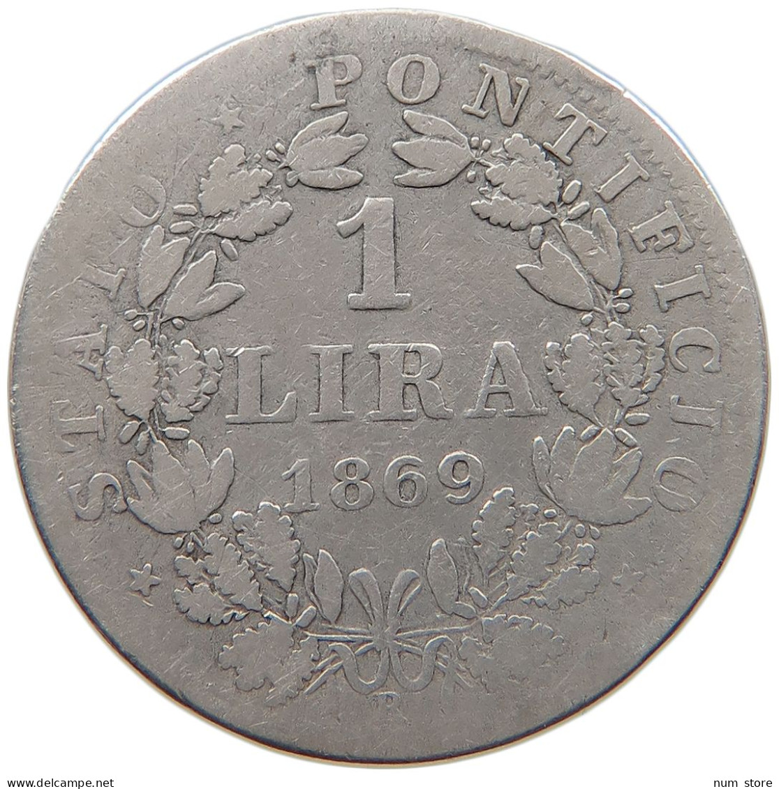 VATICAN 1 LIRA 1869 Pius IX. 1846-1878. #s101 0343 - Vaticano