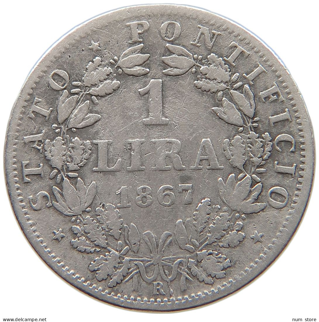 VATICAN 1 LIRA 1867 Pius IX. 1846-1878. #s101 0353 - Vaticano