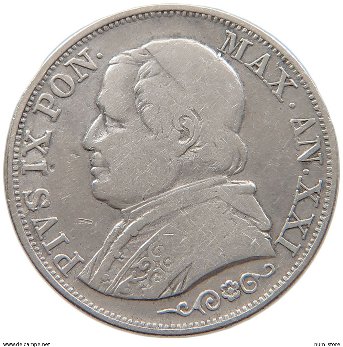 VATICAN 1 LIRA 1866 Pius IX. 1846-1878. #s101 0351 - Vaticano