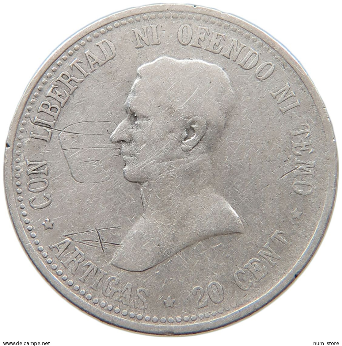 URUGUAY 20 CENTESIMOS 1920 ENGRAVED #s094 0153 - Uruguay