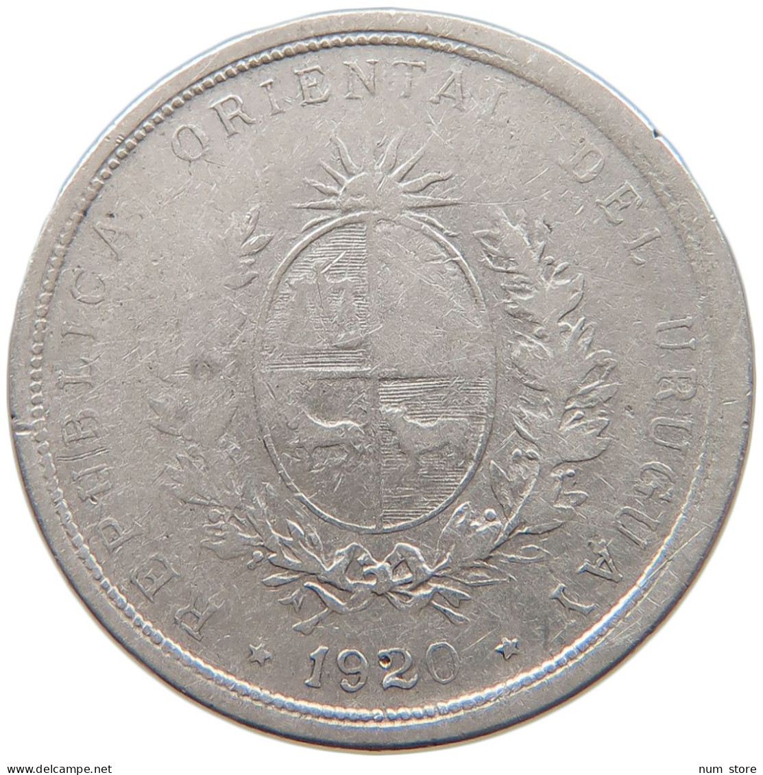 URUGUAY 20 CENTESIMOS 1920 ENGRAVED #s094 0153 - Uruguay