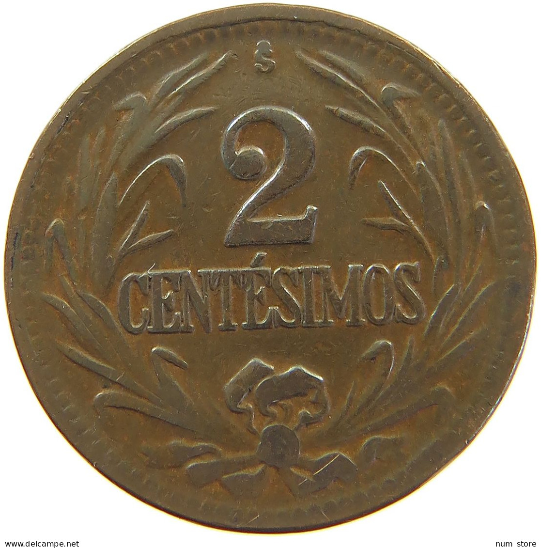 URUGUAY 2 CENTESIMOS 1947 #s100 0407 - Uruguay