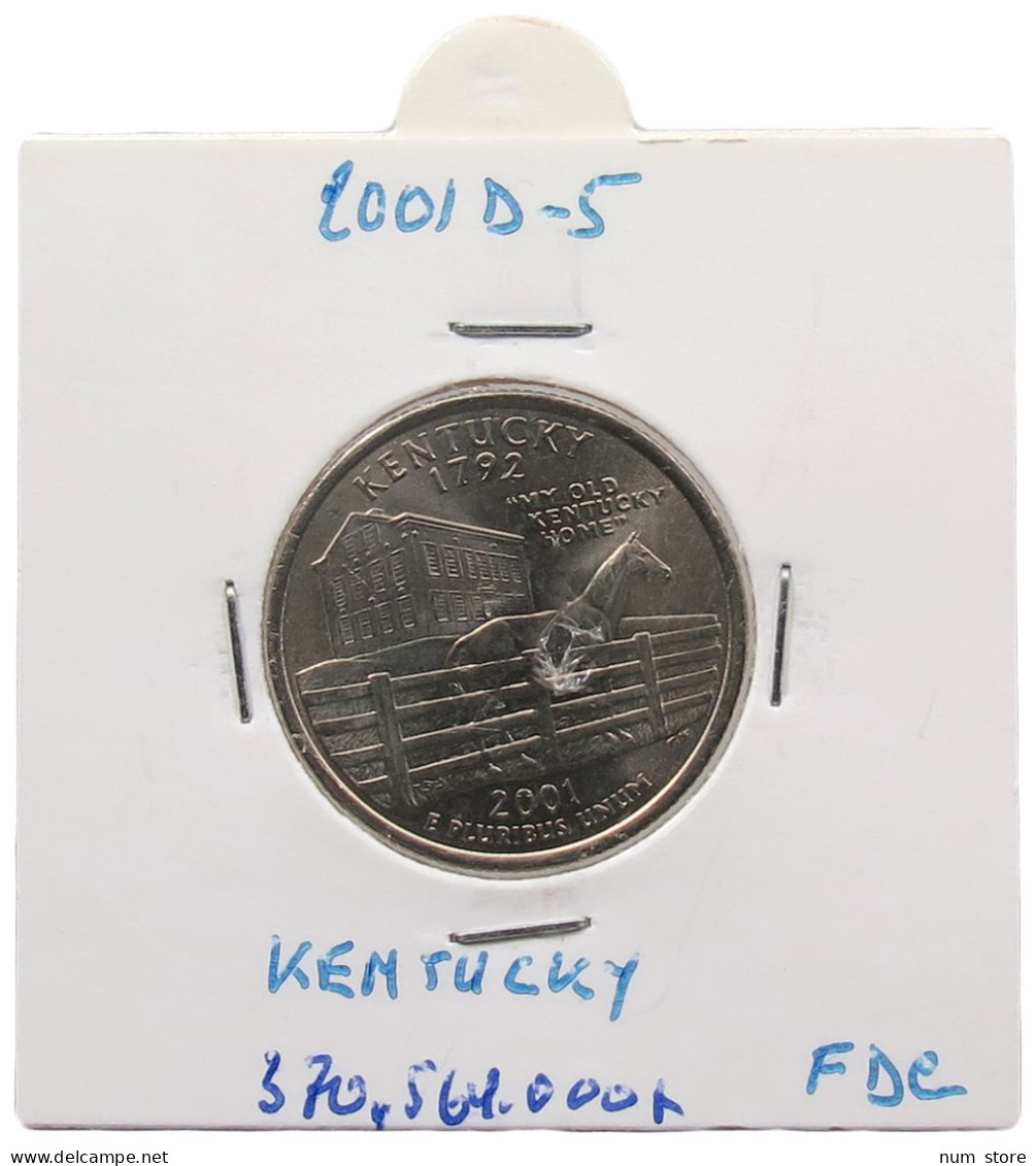 UNITED STATES OF AMERICA QUARTER 2001 D KENTUCKY #alb071 0221 - 1999-2009: State Quarters