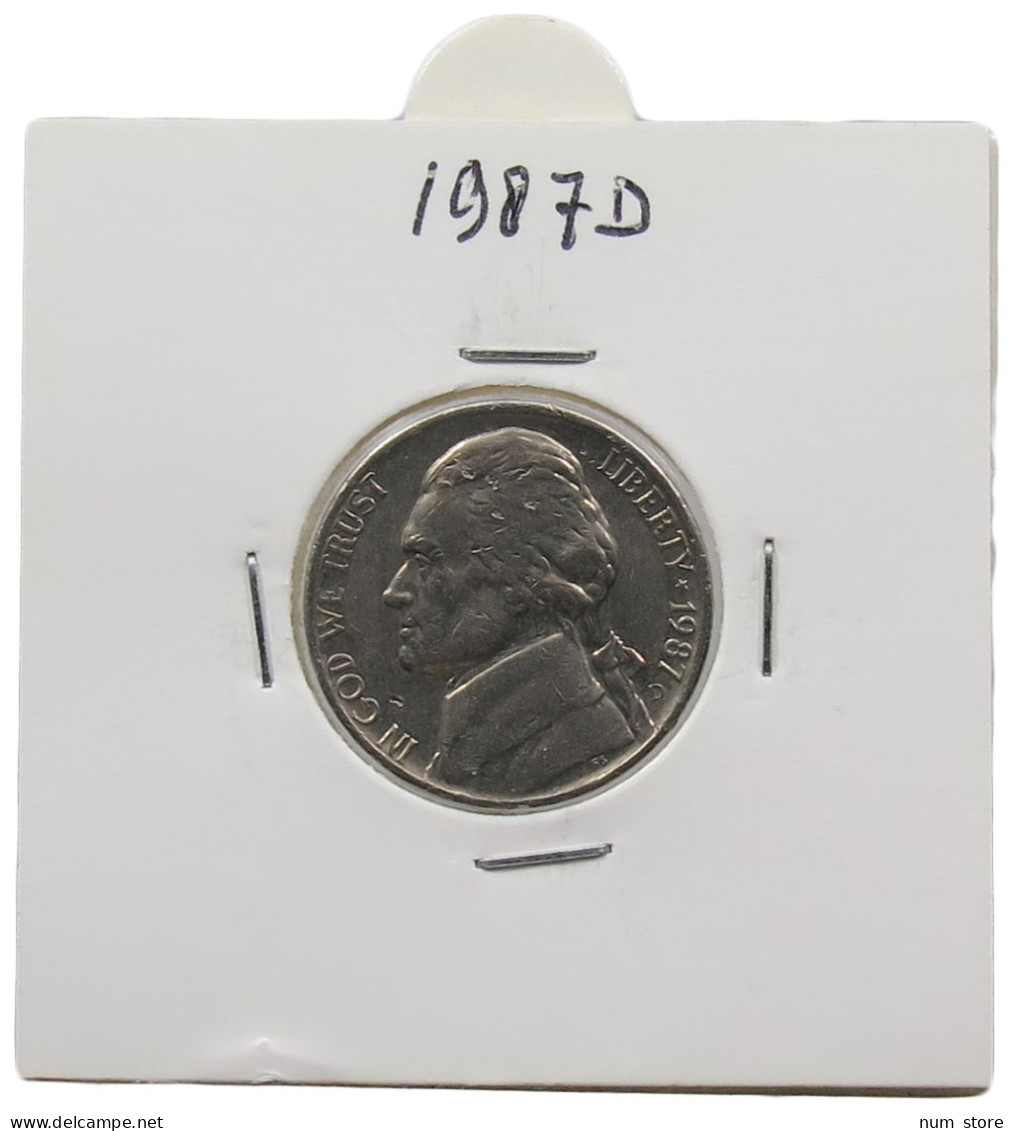 UNITED STATES OF AMERICA NICKEL 1987 D JEFFERSON #alb070 0675 - 1938-…: Jefferson