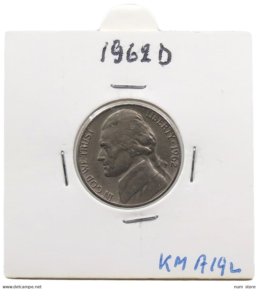 UNITED STATES OF AMERICA NICKEL 1962 D JEFFERSON #alb070 0533 - 1938-…: Jefferson