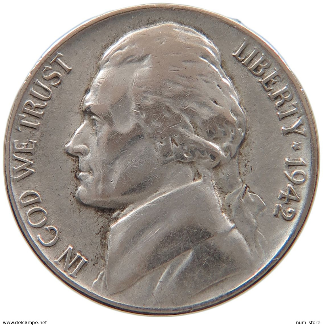 UNITED STATES OF AMERICA NICKEL 1942 P JEFFERSON #s100 0015 - 1938-…: Jefferson