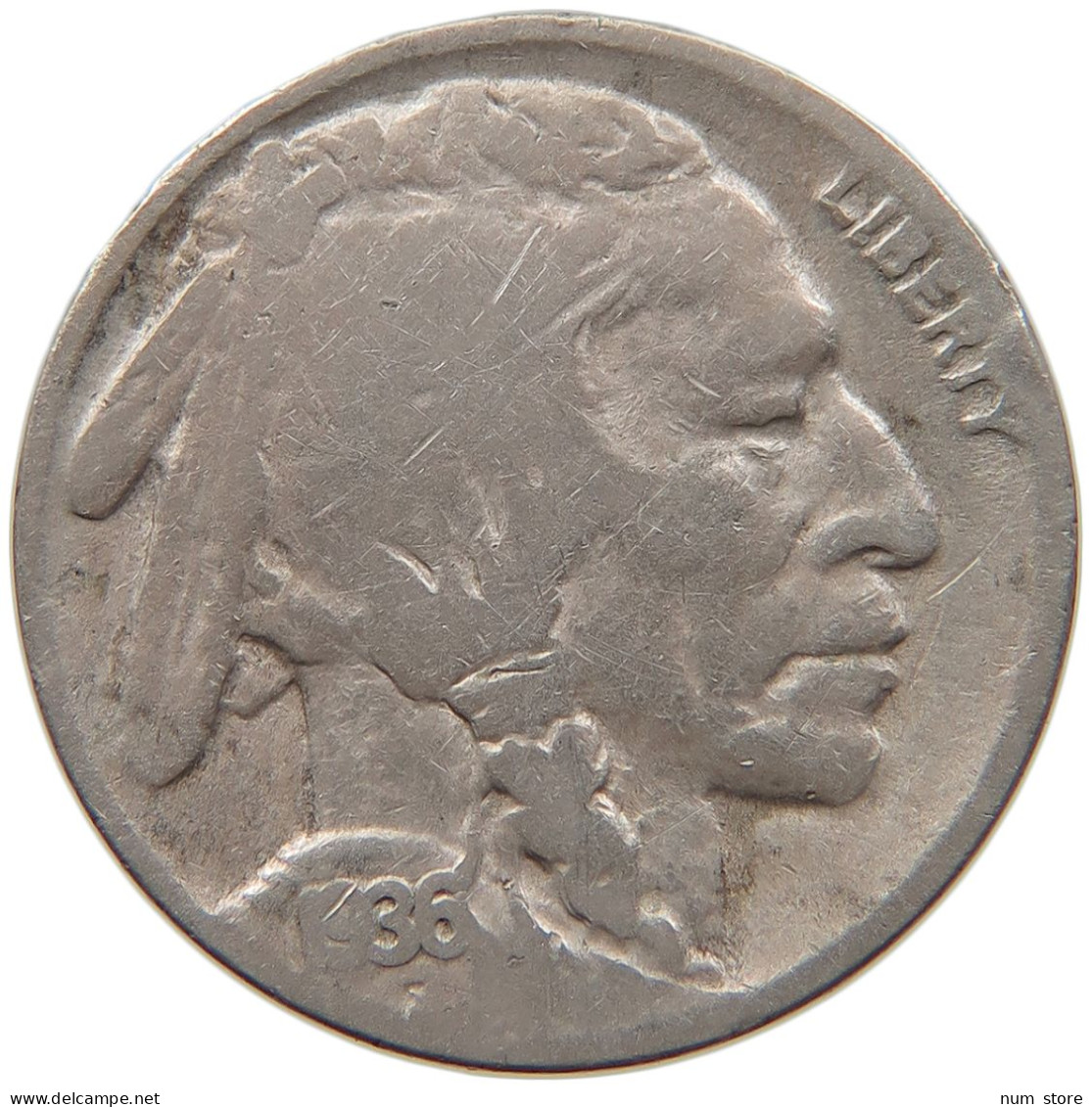 UNITED STATES OF AMERICA NICKEL 1936 D BUFFALO #s093 0067 - 1913-1938: Buffalo