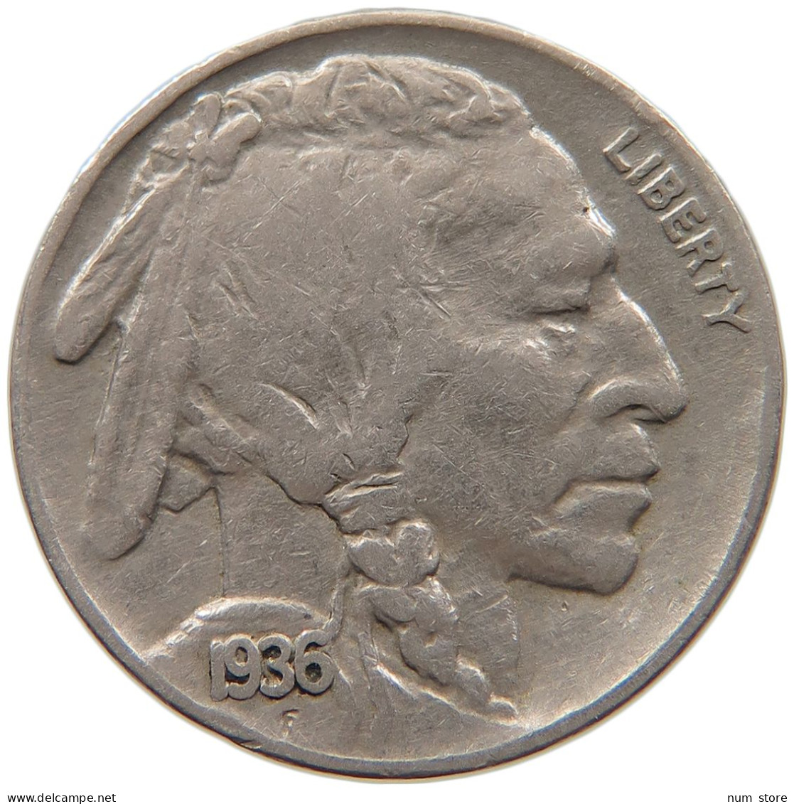 UNITED STATES OF AMERICA NICKEL 1936 BUFFALO #s093 0059 - 1913-1938: Buffalo