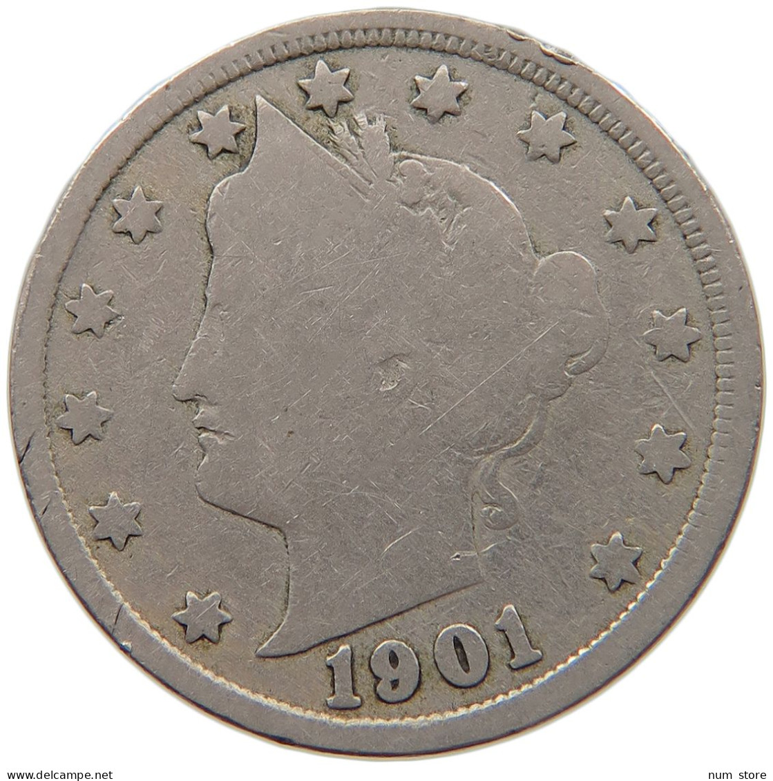 UNITED STATES OF AMERICA NICKEL 1901 LIBERTY #s093 0121 - 1883-1913: Liberty (Libertà)