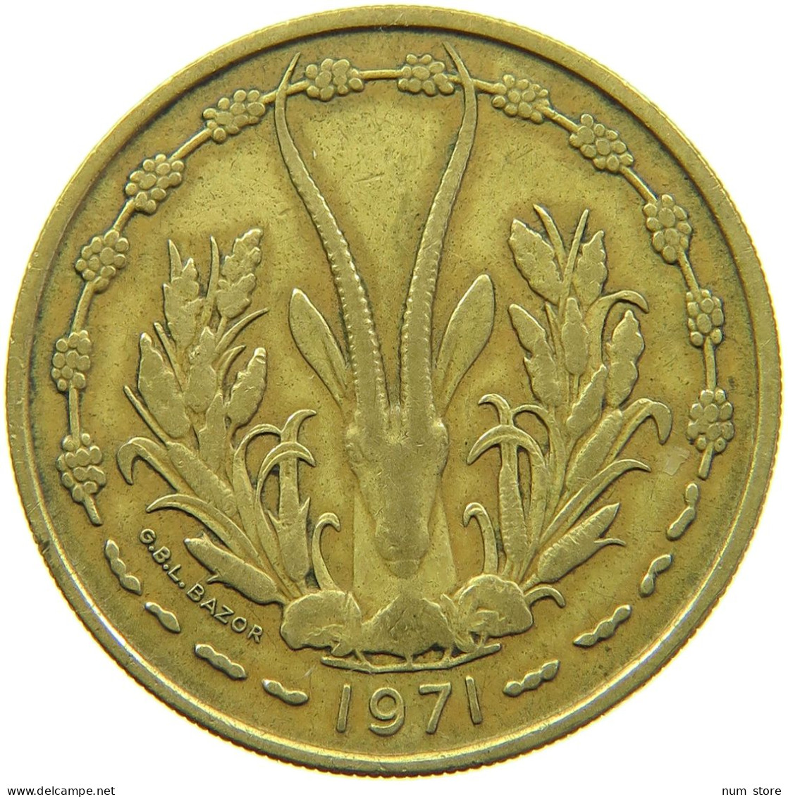 WEST AFRICAN STATES 25 FRANCS 1971 #s090 0359 - Other - Africa