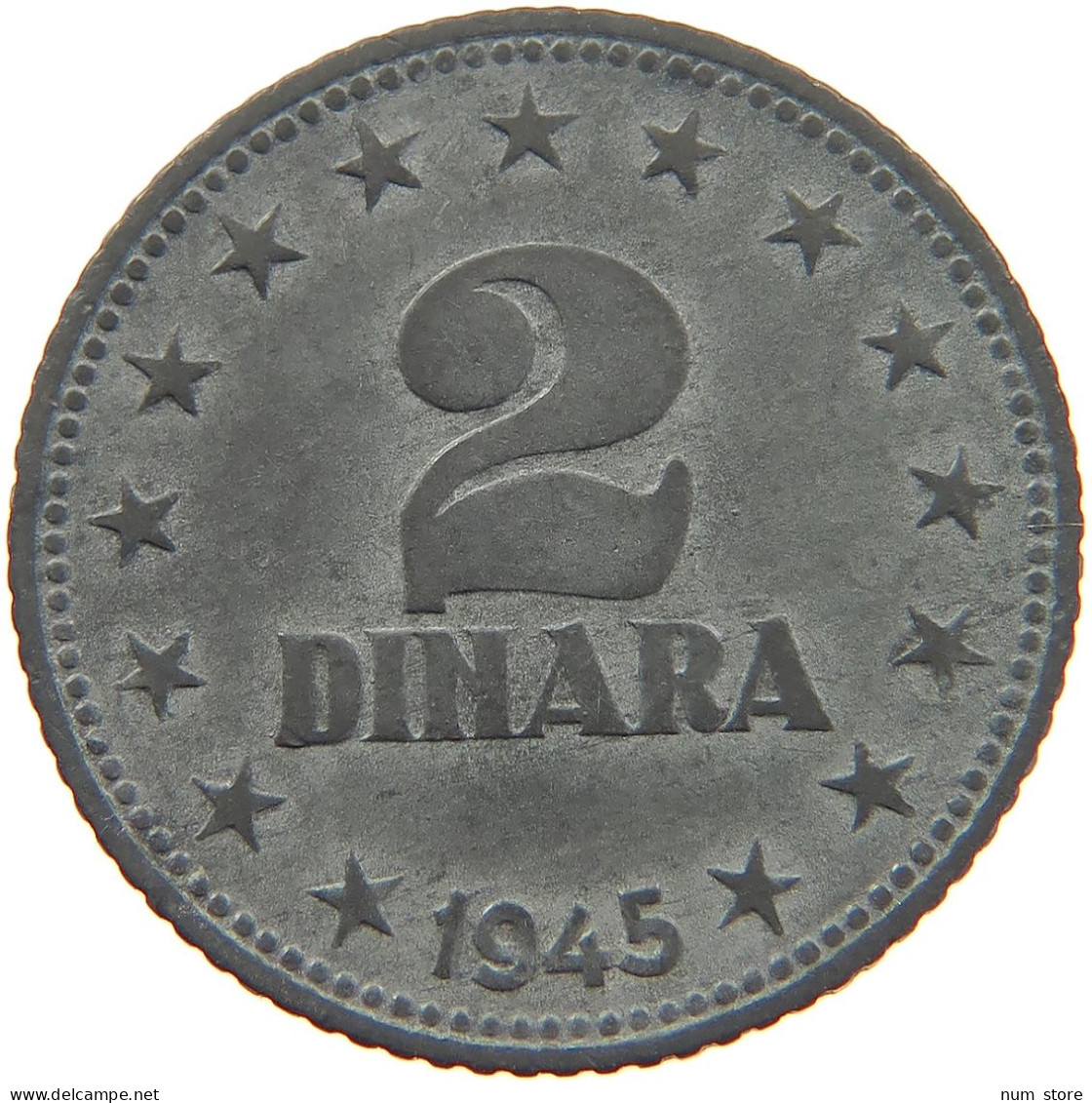 YUGOSLAVIA 2 DINARA 1945 #s093 0415 - Yugoslavia