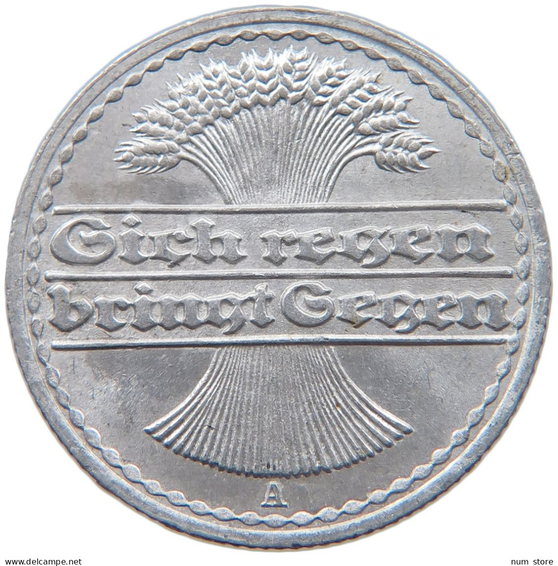 GERMANY WEIMAR 50 PFENNIG 1920 A #s089 0581 - 50 Rentenpfennig & 50 Reichspfennig
